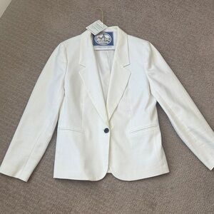 J. Crew White Single-Button Blazer
